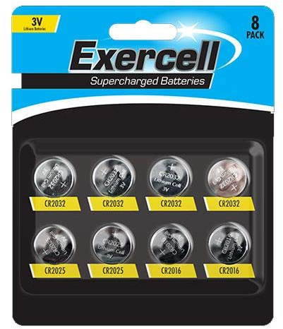 Undisclosed 3V SUPERCHARGED 8 Lithium Assorted Button Cell Batteries CR2032 CR2025 CR2016