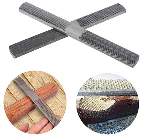 4 in 1 Steel Flat Rasp File 200mm Wood Rasp File Half-Round Hand File Woodworking Carving Rasping Coarse Tool 4-Way Shoe Rasp