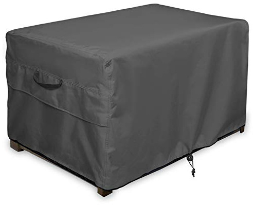 ULTCOVER Housse de banc de rangement pour terrasse et coffre de patio – Housses imperméables pour table de brasero rectangulaire, 162,6 x 76,2 cm, noir