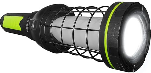 Luceco LED Cage Inspection Light, Spotlight with USB Power Bank, 2 Light Modes, Rechargeable, Multi-Functional, Rechargeable, Worklight, Black, IK07, 10W, 600lm, 6500K, LILTP60S65