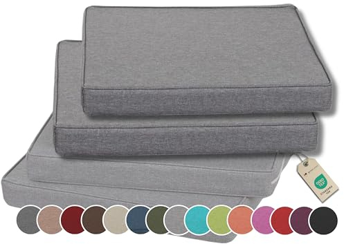 Gutekissen® Stuhlkissen Polsterauflage Auflage für Stühle/Bänke für Haus und Garten Sitzauflage Gartenkissen Sitzkissen viele Farben FK5 (40x40, Grau, 2)