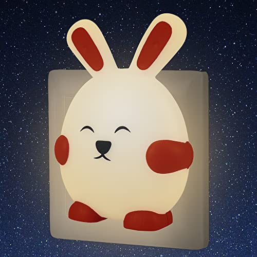 Annmore Kinder Nachtlicht Steckdose LED Steckdosenlampe Hase mit Dämmerungssensor, Baby Einchlafhilfe Stilllicht Mutterschaft Geschenk 1 Jahr Mädchen