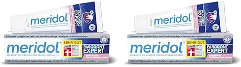 meridol Zahnpasta Parodont Expert 75 ml - Zahncreme wirkt antibakteriell und unterstützt so den natürlichen Heilungsprozess des Zahnfleisch (Packung mit 2)