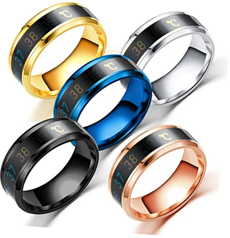 COHEALI 1 Pc Gli Uomini Suonano Anello Di Fidanzamento Per Fede Nuziale Anello Intelligente Anello Umore Dito Orecchio Febbre Termometro Rettale Finger Ring Squillo Universale Mancare
