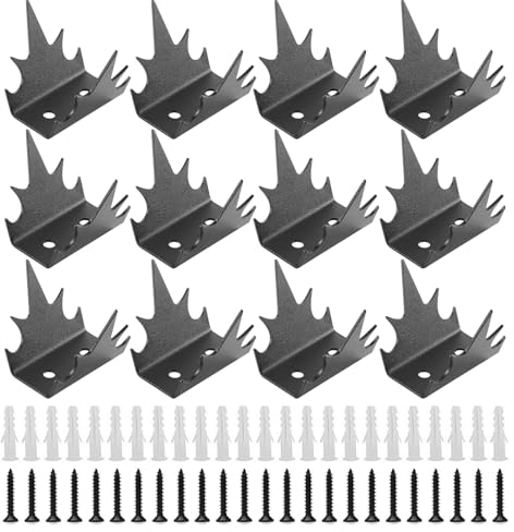 Pinchos de pared para valla disuasoria de intrusos, 12 picos de seguridad para vallas, picos de valla antiintrusión, valla antiescalada, picos de metal para valla de disuasión de Debird