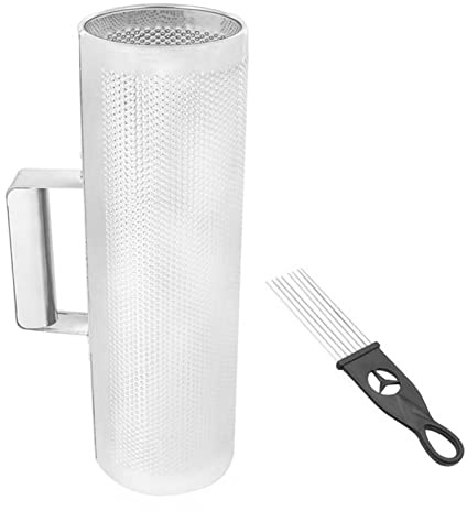 Guiro de Metal, Instrumento de Percusi¨®n de Acero Inoxidable, Cilindro Redondo con Raspador
