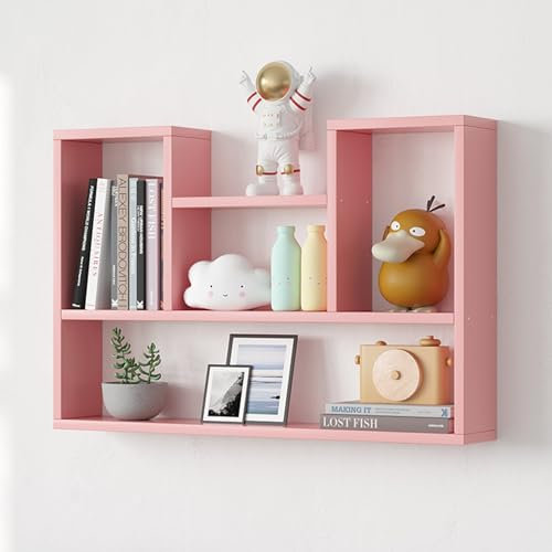 SanzIa Schwebendes Wandregal, Dekorative Bücherregale für Kinderzimmer, Über Einem Schreibtisch, Kamin, Zwischen Fenstern, Eingangsbereich, Eitelkeit(Color:Pink,Size:39.3x7.9x29.5 in)
