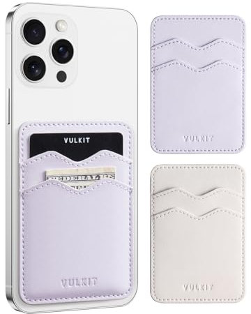 VULKIT 2Pcs Card Holder for Phone Slim Crad Wallet Credit Card Holders RFID Blocking Stick On Phone Case Leather Adhesive Card Holders Back of Smartphone