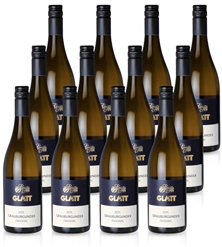 GLATT Grauburgunder trocken 2021 | Qualitätswein vom Kaiserstuhl/Baden, Deutschland | Leicht & Fruchtig im Geschmack | Weißwein aus der Pinot Gris-Traube (12x 0,75L)