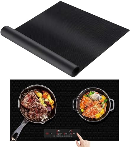 Pckobever Induction Hob Protector Mat,61x52cm Large (Magnetic) Cooktop Scratch Protector,Silicone Induction Hob Cover Heat Resistant Stove Cover For Induction Stove,Multifunctional Silicone Mat(Black)