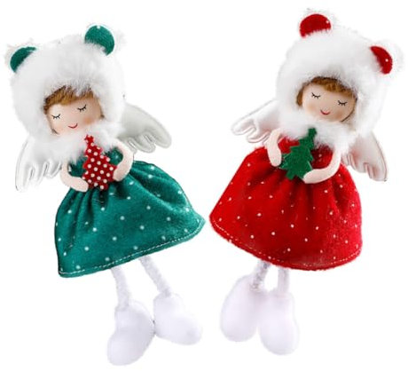 BCOATH 2stücke Weihnachtsbaum Engel Puppe Deko Figuren Weihnachtsbaum Hängedekoration Für Festliche Stimmung Weihnachtsdeko Für Zuhause Und Familie