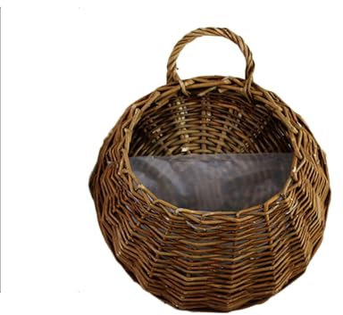Cestas colgantes de jardín de ratán Jardinera colgante de mimbre hecha a mano Macetas para plantas Cesta colgante para flores de mimbre ratán Contenedor de nidos de pájaros para jardín doméstico