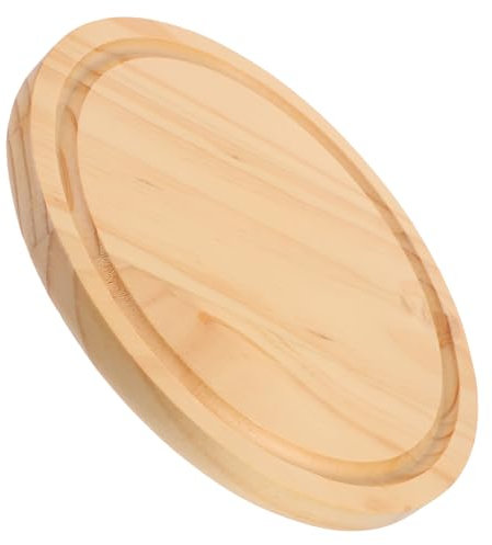 OKUMEYR Holzschneidebrett Runde Form Servierplatte Aus Holz Schneidebrettchen Für Obst Kuchen Desserts Kuchentablett Lebensmittelzubereitung Leicht Abwischbar Hygienisch Für Zuhause