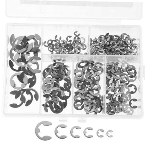 CANIGHT 300piezas Anillos De Retención Inoxidable De Arandelas Abiertas Divididas Resistente Corrosión Para Maquinaria y Proyectos De Ingeniería
