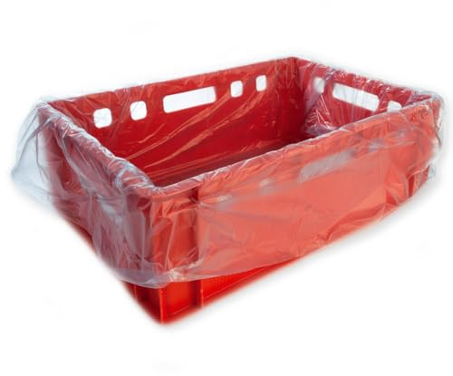 FRANZ MENSCH 500 Stück, Auskleidungssäcke, E2, transparent-blau, HDPE 10my | 65 x 64 cm, Fleischkistensack, Einlegesäcke, box liners, meat crate liners, für Fleischkisten, Metzgerei, Lebensmittel