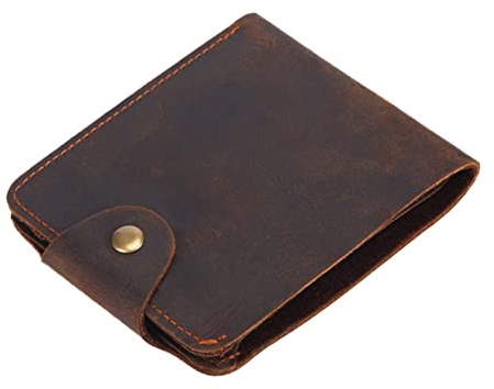 minkissy Portafoglio Portamonete Custodia Per Denaro Porta Carte Di Credito Da Uomo Borsa Pelle Bovina Coffee