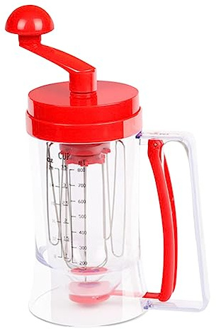 KOCKSHION Dosatore Manuale per Impasto Torte e Cupcake Frusta Integrata, Erogatore Ergonomico e Apertura Extra Larga, Dispenser Miscelazione per Pancake e Muffin in Cucina Professionale