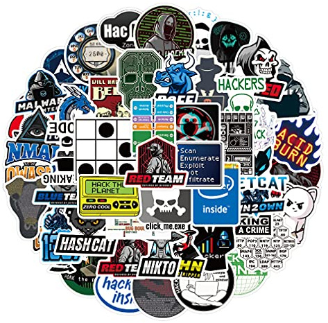 50 Pcs Hacker Stickers, Waterproof Vinyl Decals Featuring Tech and Cybersecurity Designs | Unique Hacker and Coding Stickers for Laptops, Water Bottles, Phone Cases, Suitcases, and More