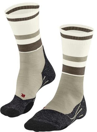 FALKE dam Vandringsstrumpor TK2 Explore Compression W So ull funktionsmaterial tjock anti-blåsor 1 par, Beige Melange 4043, 37-38