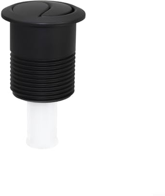 EXTRWORY Siamp Doppelspülung WC-Spülkasten Druckknopf für Skipper 45 Ablaufventil Chrom-Finish Schwarz für Badezimmer Zuhause 85 x 48 mm