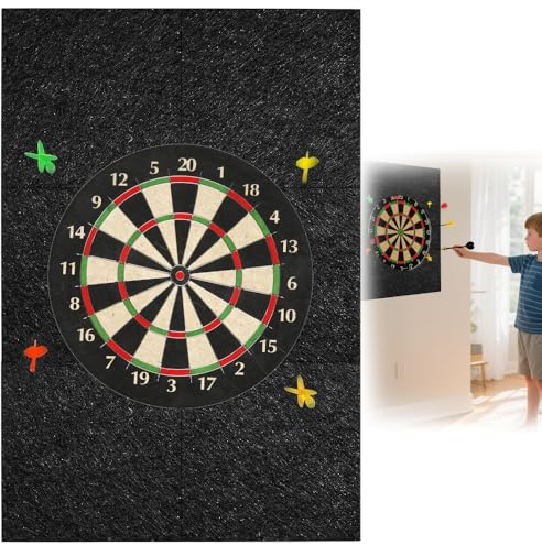 Dart Board Wall Protector, Felt Dartboard Surround, Self-Adhesive Spliced Wall Surround Board, Dart Board Area Backer, Backboard Accessories for Darts Tips Blunt Protection