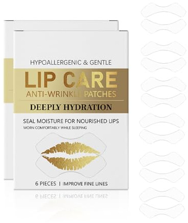 SEESUNO 12 Piece Anti Wrinkle Patches Lip Filler Set, Wrinkle Patches Improve for Overnight Lip Mask