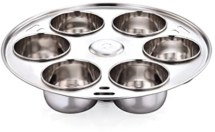 ZenithCart 7.7-Inch Multipurpose Stainless Steel Baking Moulds for Muffins, Cupcakes & Idly – Compatible with 10-12L Pressure Cooker Outer Lid