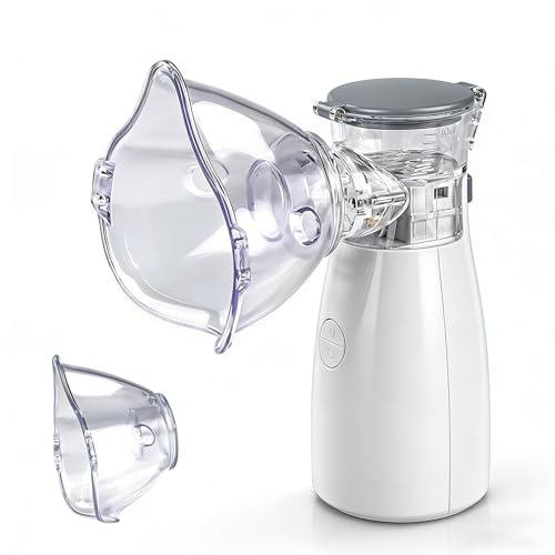 Inhalateur Machine - Inhalateur ultra silencieux pour toute la famille, silencieux et rechargeable, 2 modes, avec masque pour adultes et enfants
