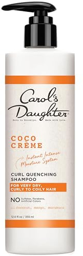 Carol's Daughter Coco Creme Curl Quenching Shampoo with Coconut Oil and Mango Butter for Very Dry, Curly Hair, 12 fl oz