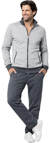 Morgenstern Uomo Tuta da Casa Giacca Grigio Chiaro e Pantaloni Grigi Taglia L