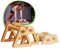 WOODPOWER® PowerBars Holz-Parallettes für Liegestütze, Liegestützgriffe Holz, Handstände, Yoga & Calisthenics, rutschfest, für Indoor & Outdoor, gelenkschonend, SET (XS + XL) (XL + XS, Classic)