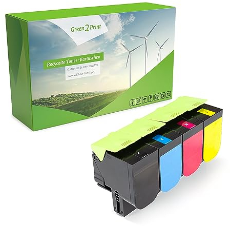 Green2Print Toner Toner-Set, 4 Kartuschen 4X 1000 Seiten passend für Lexmark MC2325adw, MC2325, MC2425adw, MC2425, MC2535adwe, MC2535, MC2640adwe, MC2640, C2325DW, C2325, C2425DW, C2425, C2535DW,