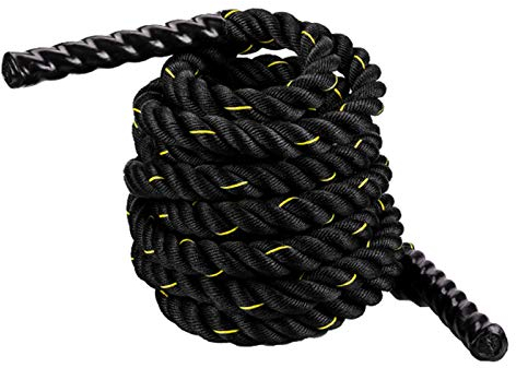 Battle Rope Hua Fitness Battle Seil 9m 12m 15m, Durchmesser 38mm, Kernfestigkeit Trainingseil Für Männer Und Frauen, Umfassendes Physisches Kampfschnur Befestigungsanchor Kit (Size : 38mm*9m)
