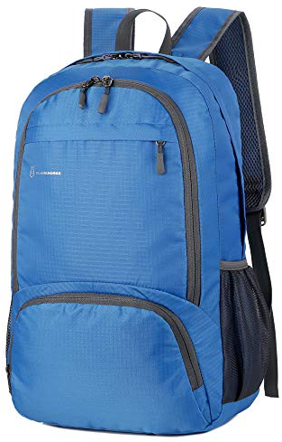 30L Backpack Foldable Waterproof Backpack High Capacity Ultralight Rucksack Sturdy Durable Daypack for Hiking Daypack Packable Camping Travel Outdoor Sport Knapsack for Men Women (blue)