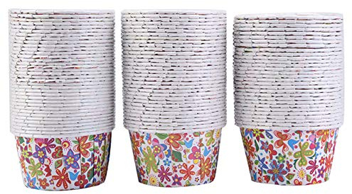 Pirottini per Torte Rotondi 100 Pezzi, Fodere Cupcake Carta Resistente Forno 230°C, Stampi Muffin per Matrimoni Feste Decorazioni, 68mm Facile Rimozione