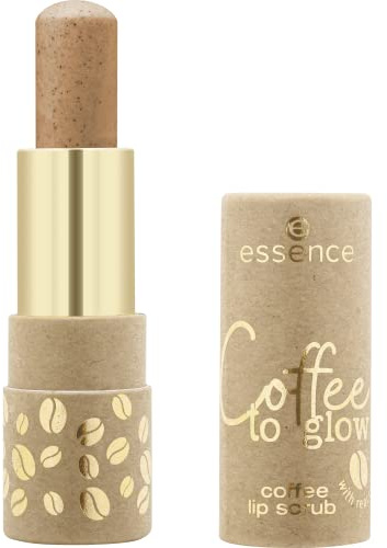 essence Coffee to glow coffee lip scrub, Nr. 01 Where Have You Bean All My Life?, braun, glättend, pflegend, mit Ölen, sofortiges Ergebnis (4g)