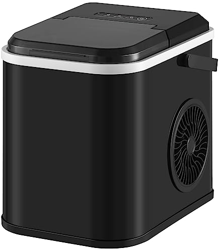 WOLTU Eiswürfelmaschine klein 12kg/24hrs, Eiswürfelbereiter mit Selbstreinigungsfunktion, 2 Größen Ice Maker Maschine, Tragbar für Camping Party Büro Wohnmobil