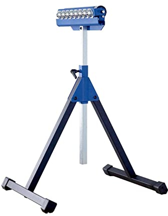 Supporto a rullo resistente, capacità di carico 136 kg (rullo 3 in 1), estensione per sega troncatrice regolabile, pieghevole per una facile conservazione, rullo in acciaio inox da 50 mm KF3012