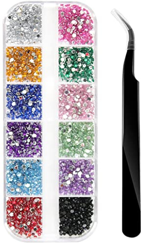 1500 Strass Cristallo, Glitter Brillantini Decorazioni per Unghie, Nail Art und Make Up - Multicolore