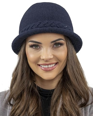 VIVISENCE Damen Winter Hut Mit Klassischem Stil Herbst Warme Strickmütze Garn Mit Wolle Perfekte Passform Wintermütze Für Frauen Modell 7043