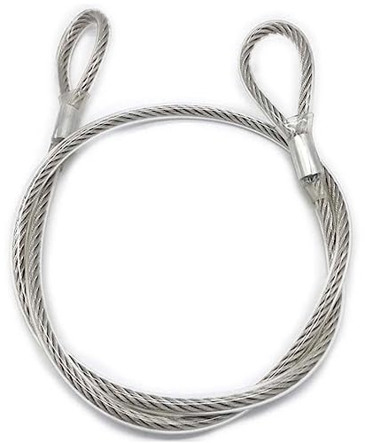 HOUSON Steel Rope with Eyelets, Wire Rope Safety Cable Steel Cable for Garden Furniture, Bicycle(4mm*3m)