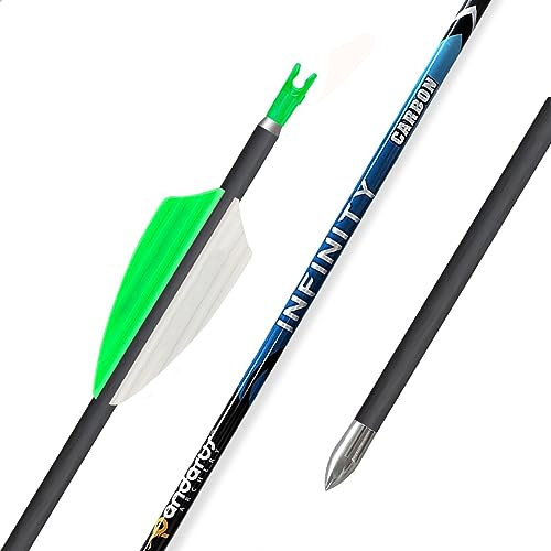 ACCMOS 6St Jagd Übungspfeile ID 4,2 mm Bogensport Pfeile Spine 400 500 600 700 800 900 1000 1100 1200 1300 1500 1.75 Zoll Grün Weiß Luft Rillen Feder (Spine 400, 28inch)