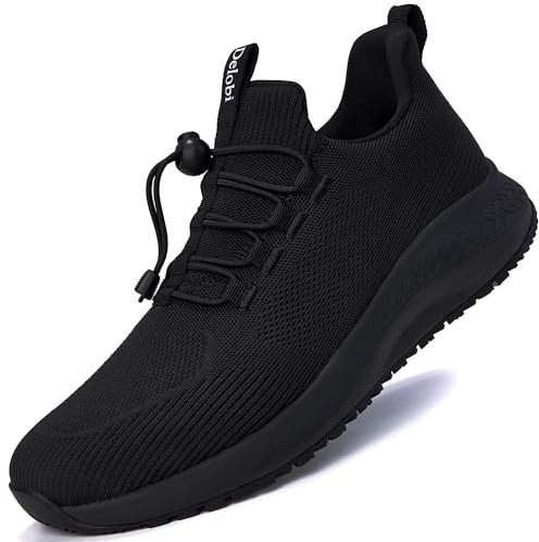 AEHAO Women's Non Slip Work Shoes Slip Resistant Waterproof Chef Shoe for Restaurant Kitchen Food Service Nursing Hospital Staff Walking Sneakers with Slip-On Design,Black 6.5