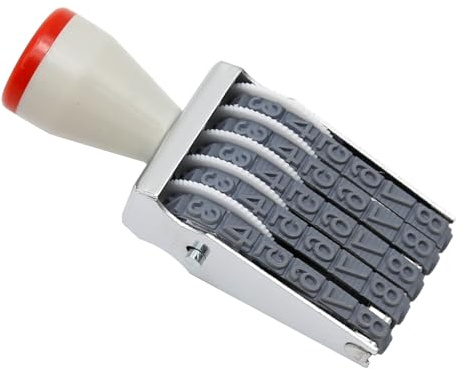 EATAKWARD - 5-stelliger verstellbarer auswechselbarer Gummistempel, Zahlenstempel, multifunktional, kreativ, Preisschild, drehbares Zahlensymbol, kommerzieller Stempel