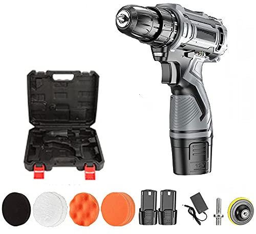 NOALED Kit de polisseuse, 1500 TR/Min 25 Vitesses Variables avec Batterie et poignée Amovible, Angle Variable Rotatif à 360°, idéal pour Le ponçage, Le Polissage, Le Cirage de Voiture, S