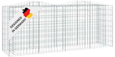 DELUKE Gabionen Hochbeet BOGI aus Eisen | 200x50x100cm | Hochbogen Steinkorb Gabionengitter Ziergabione Steingabione Drahtkorb befüllbar