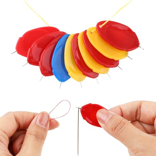 Qianyu 10 Stück Nähnadeln Einfädler Kunststoff Nadeleinfädler Handmaschine Nähen Einfädler Werkzeug für Nähmaschine Handnähen Kreuzstich Sticken DIY Praktisches Einfädelhilfe Set