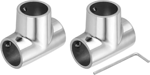 QUARKZMAN 2 Piezas de Conexión para Barandilla de Barco, Conector de Tubería de Acero Inoxidable 316 de Grado Marino en Forma de T para Tuberías de 7/8 de Diámetro Exterior