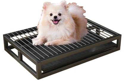 Hundetoilette Haustiere Töpfchen hundeschale Mit Netzgewebe Für Hunde Töpfchenhalter, Hundetöpfchen-Tablett(61cm/24in,Black)