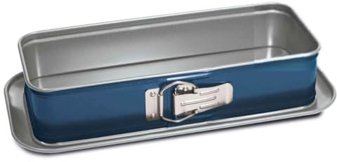 XBake Moule à crêpes amovible en acier Bleu 30 cm x 11 cm Anti-adhésif pour pâtisseries, desserts, pâtisserie